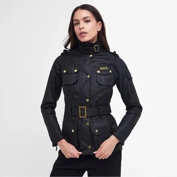 BARBOUR INTERNATIONAL WOMEN'S INTERNATIONAL WAX JACKET - BLACK NWOT - Picture 6 of 14